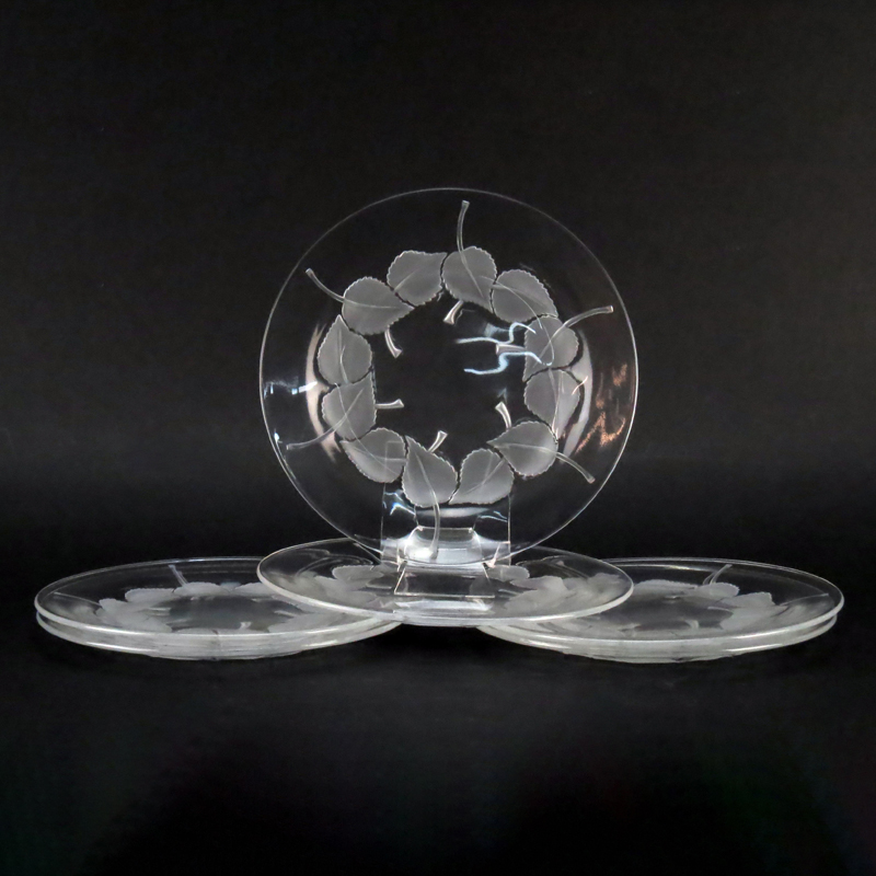 Six (6) Lalique "Rolleboise" Crystal Plates. 