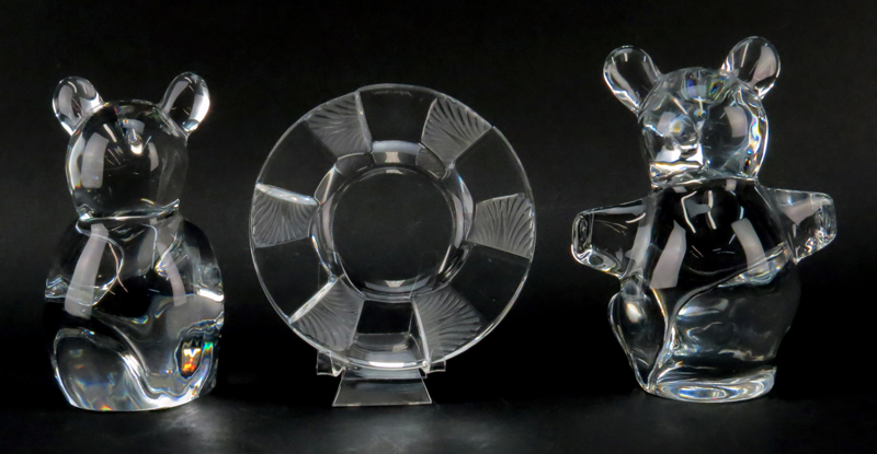 Three (3) Piece French Art Glass Lot.