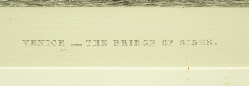 Three (3) After: J M W Turner, British (1775-1851) R. A. Pinx Colored Prints. Includes: "Venice", "The Grand Canal", and "The Bridge of Sighs". 