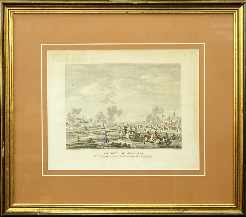 Grouping of Two (2) Antique French Colored Engravings.