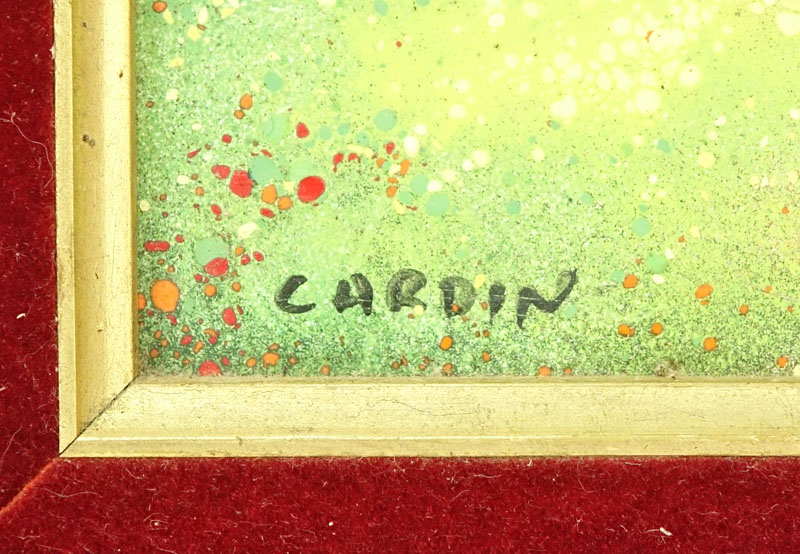 Two (2) Louis Cardin (20th Century) Enamel on Copper Paintings