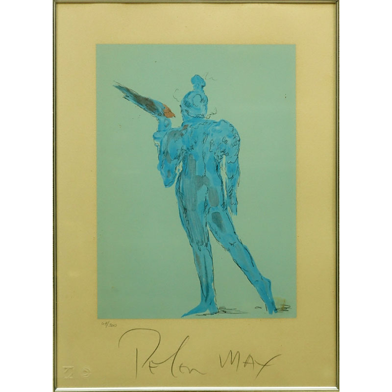 Peter Max, American (b 1937) "Circus Performer With Bird 1976" Lithograph