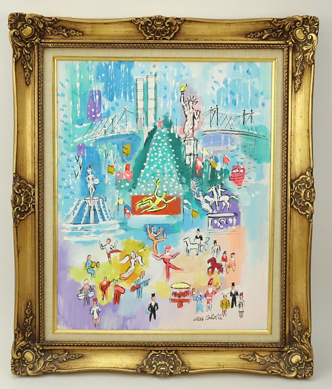 Charles Cobelle, French  (1902-1998) "New York City" Oil on Canvas Signed Lower Right. 