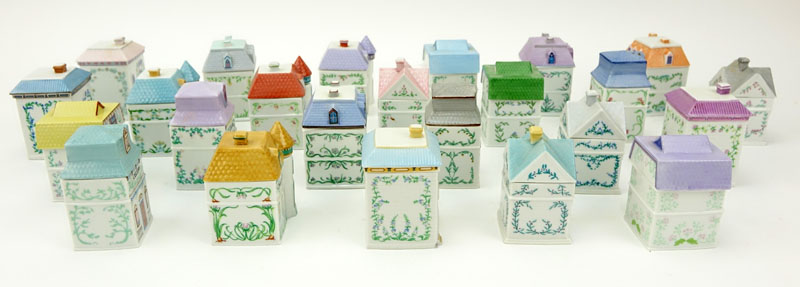 Twenty Four (24) Pc Lenox "Spice Village" Porcelain Condiment Set. 