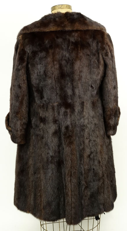 J.P. Fontalba Perpignan Three Quarter Length Brown Ranch Mink Coat.