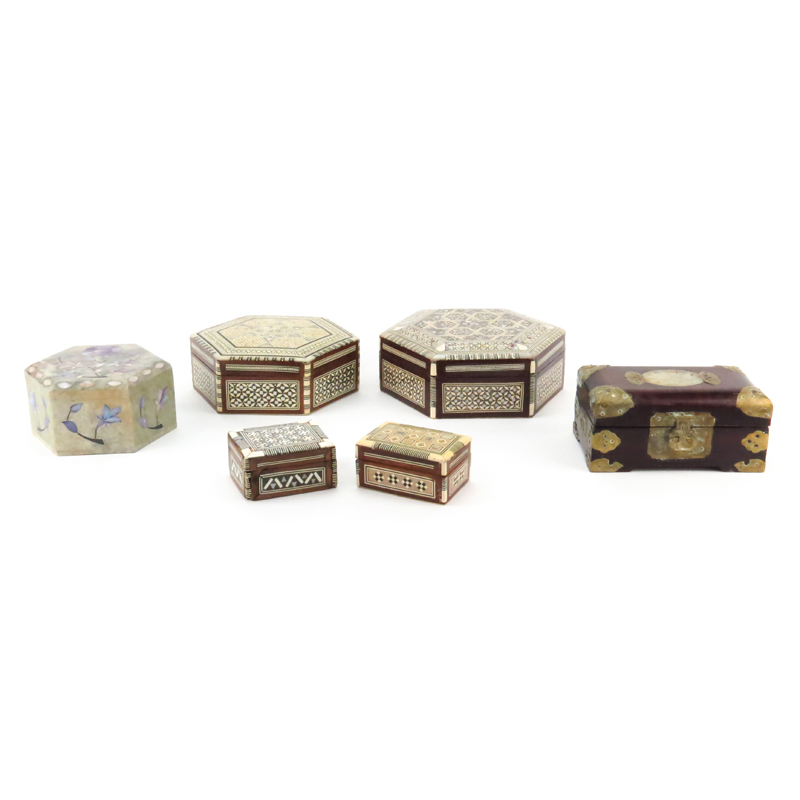 Grouping of Six (6) Vintage Jewelry Boxes.