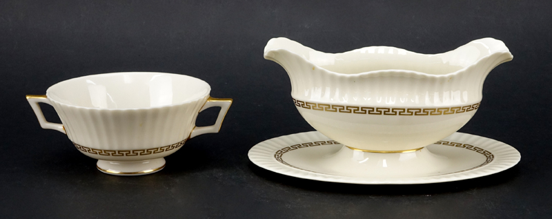 Thirty Two (32) Piece Lenox "Cretan" Porcelain Dinnerware. 