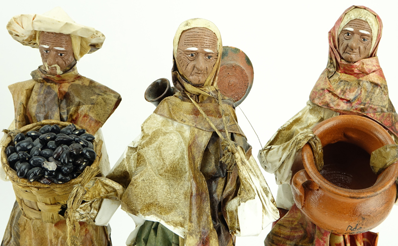 Collection of Six (6) Mexican Folk Art Paper Mache Figurines.