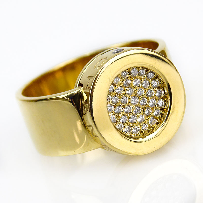 Chanel Approx. .25 Carat Pave Set Round Brilliant Cut Diamond and 18 Karat Yellow Gold La Ronde Ring.