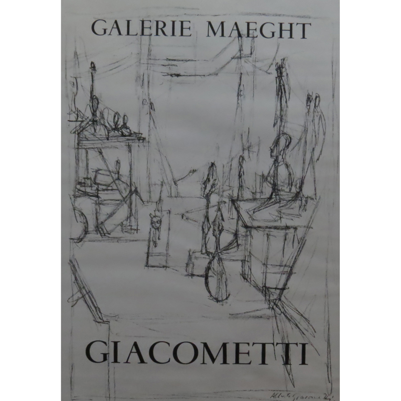 After Alberto Giacometti, Swiss (1901 - 1966) Gallerie Maeght Poster. 