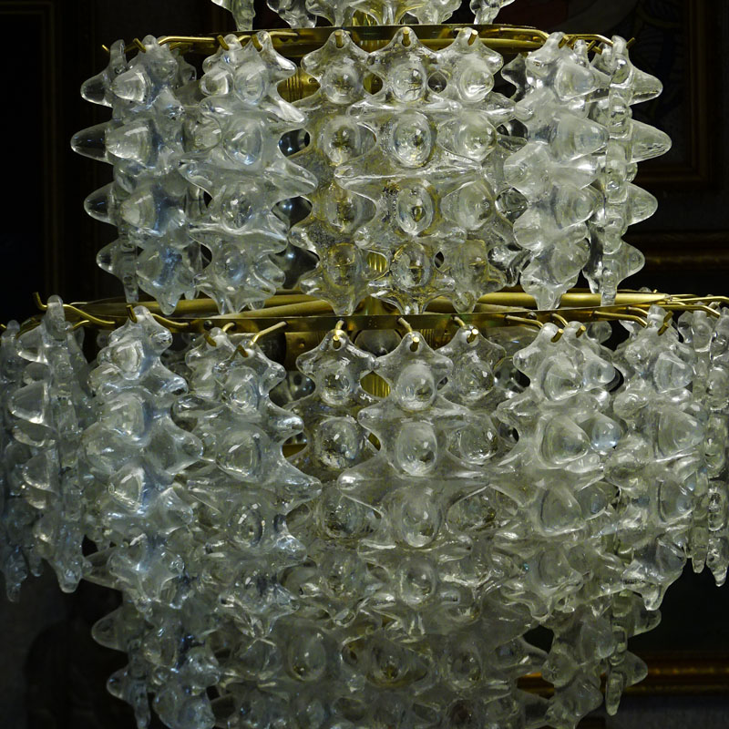 Italian Zero Quattro Chrome Plated and Glass Chandelier, Circa 1970s. 