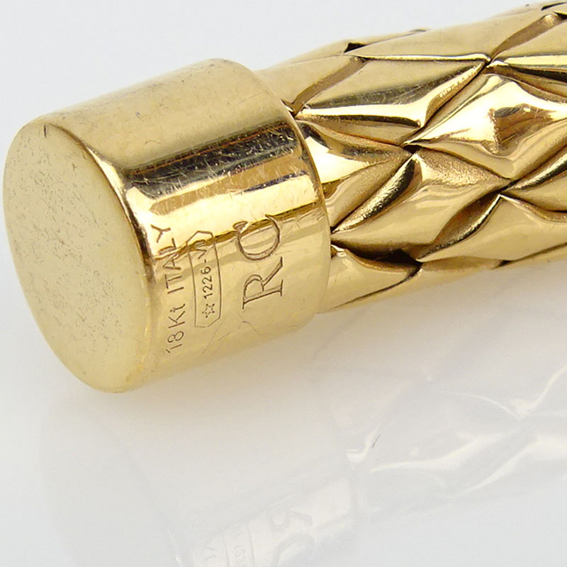 Roberto Coin Three (3) Woven Two Tone 18 Karat Gold and Approx. .65 Carat TW Diamond Primavera Cuff Bangles.