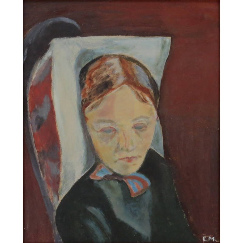 after: Edvard Munch, Norwegian (1863-1944) Oil on Panel, Portrait of a Woman. 