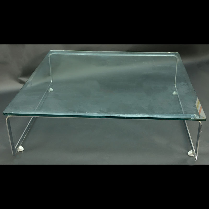 Pace Style Chrome and Glass Coffee Table.