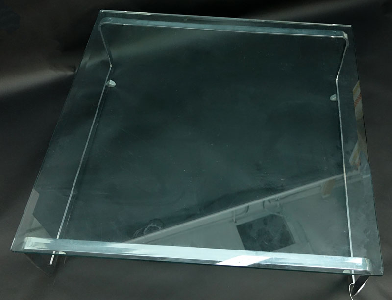 Pace Style Chrome and Glass Coffee Table.