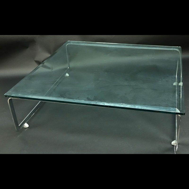 Pace Style Chrome and Glass Coffee Table.