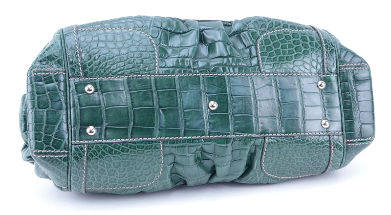 Gucci Limited Edition Crocodile Queen Green Travel Bag.