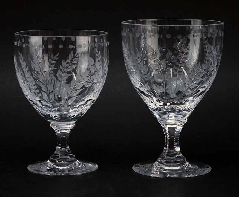 Set of Eleven (11) William Yeoward "Fern" Crystal Goblets. 