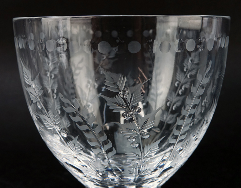 Set of Eleven (11) William Yeoward "Fern" Crystal Goblets. 