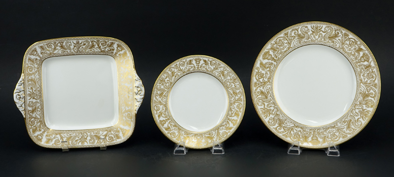 Twenty Six (26) Piece Wedgwood "Florentine" Porcelain Dinnerware.