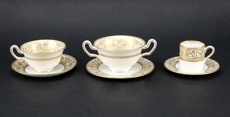 Twenty Six (26) Piece Wedgwood "Florentine" Porcelain Dinnerware.