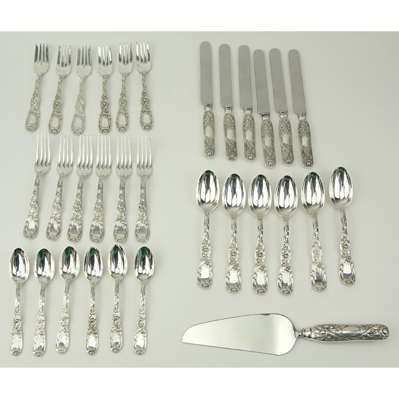 Tiffany & Co Service for Six "Chrysanthemum" Sterling Silver Flatware.