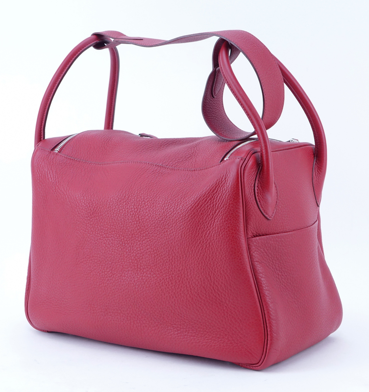 Hermes Rouge Casaque  Lindy 34 Clemence Bag.