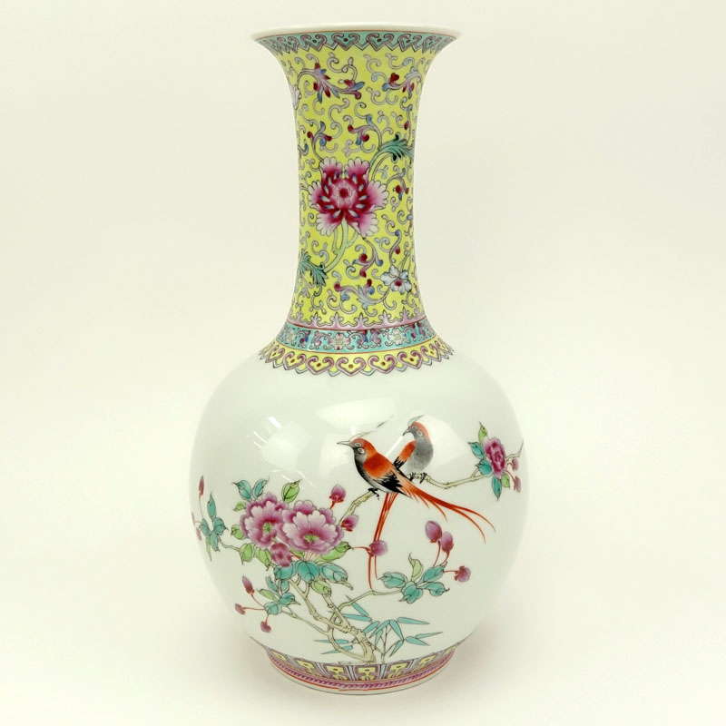 Chinese Republic Period Hand painted Famille Rose Vase.