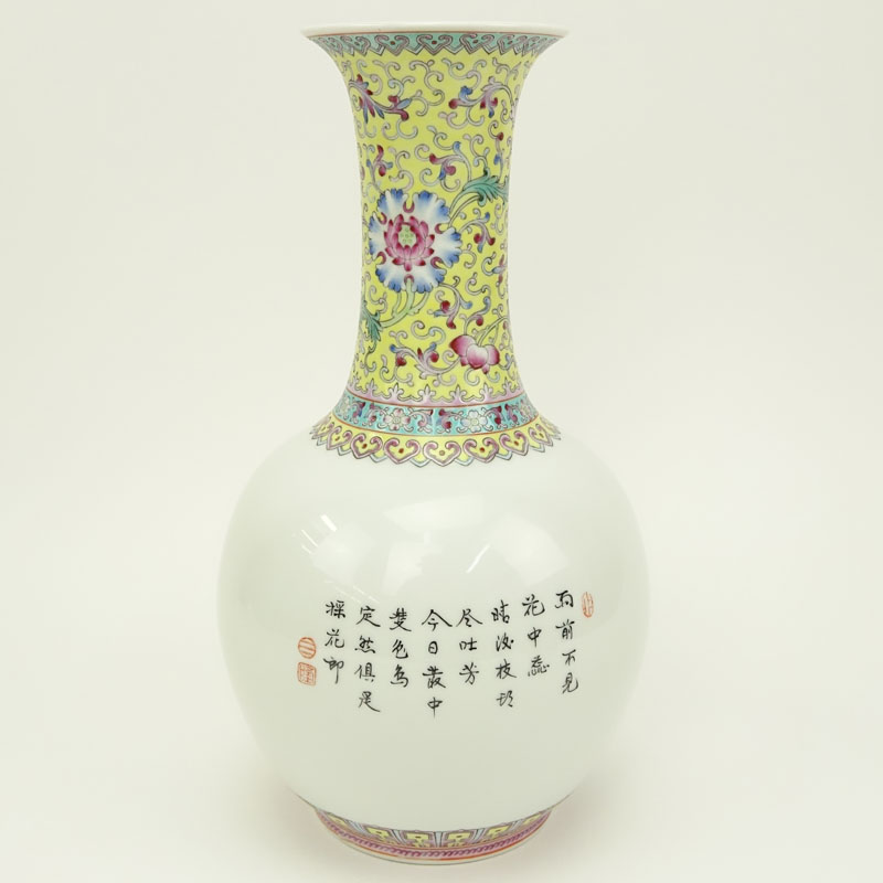 Chinese Republic Period Hand painted Famille Rose Vase.