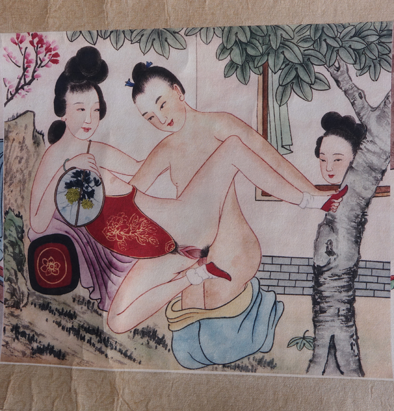 Two (2) 19/20th Century Chinese Erotic Scrolls.