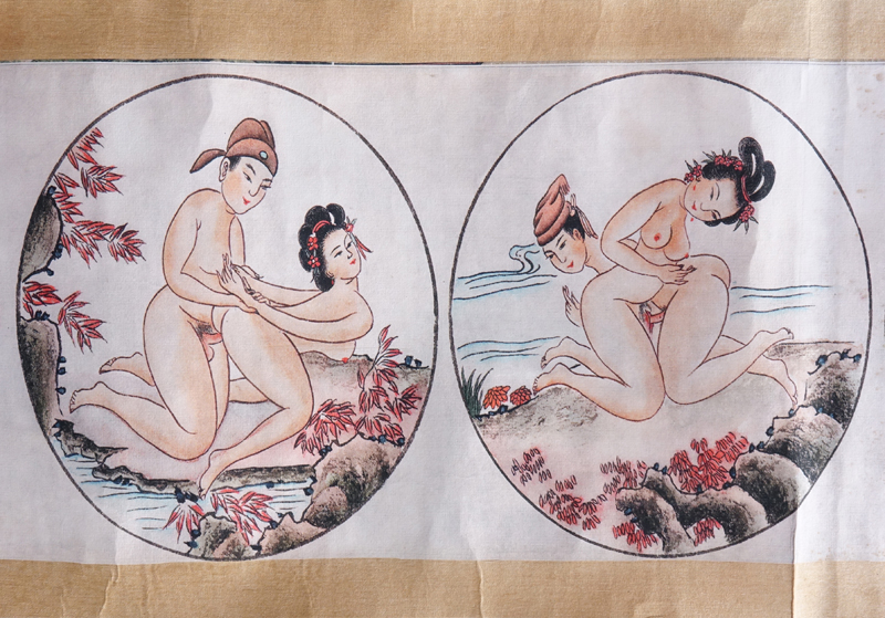 Two (2) 19/20th Century Chinese Erotic Scrolls.