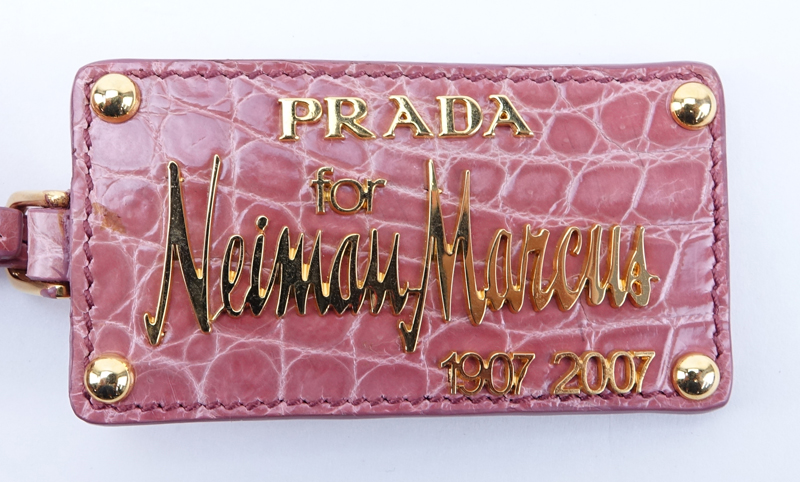 Prada Limited Edition Pink Crocodile Clutch.