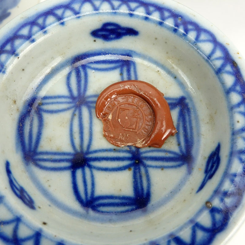 Collection of Five (5) 19th Century Chinese Blue and White Porcelain Table Top Items.