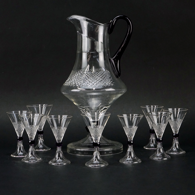 Ten (10) Piece Russian Crystal Cordial Set.