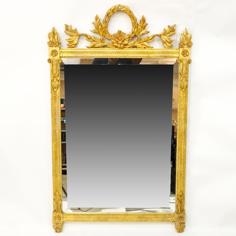 Large Decorative Giltwood Mirror. Probably Italian.