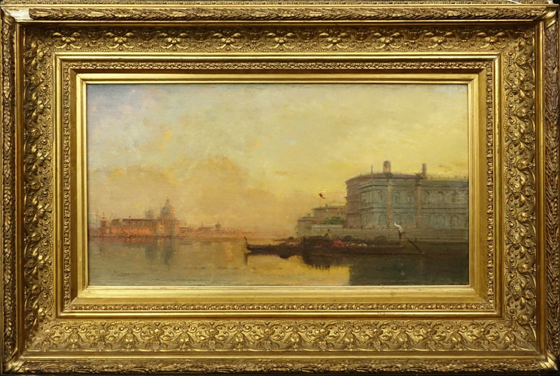 Felix François Georges Philibert Ziem, French  (1821 - 1911) Oil on canvas "View Of Venice".