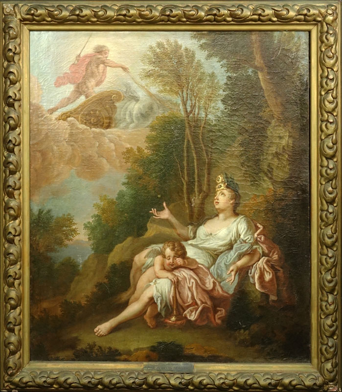 Jacques-Francois Delyen, French (1684 - 1761) Oil on canvas "Apollo & Daphne". 