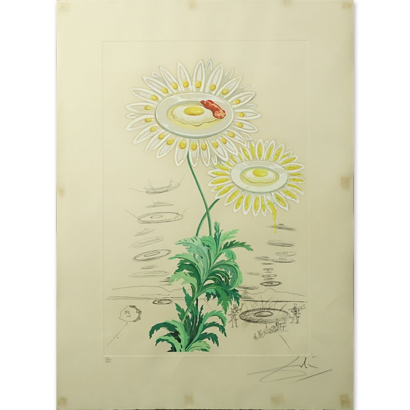 Salvador Dali, Spanish (1904-1989) "Flora Dalinae Chrysanthemum" Color Etching.