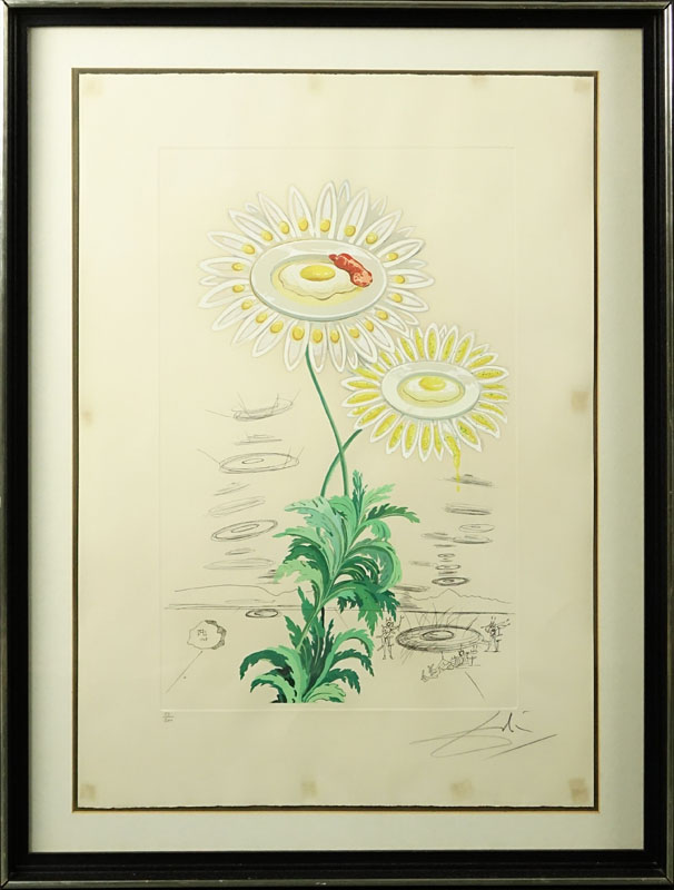 Salvador Dali, Spanish (1904-1989) "Flora Dalinae Chrysanthemum" Color Etching.