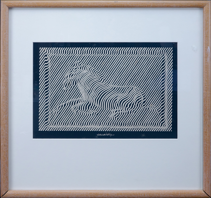 Victor Vasarely, French/Hungarian (1906-1997) "Zebra" Silkscreen in Black on Wove Paper. 
