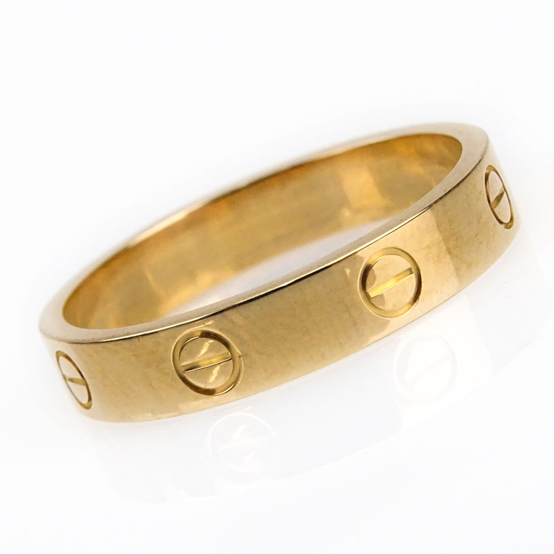 Vintage Cartier 18 Karat Yellow Gold Love Ring Band.