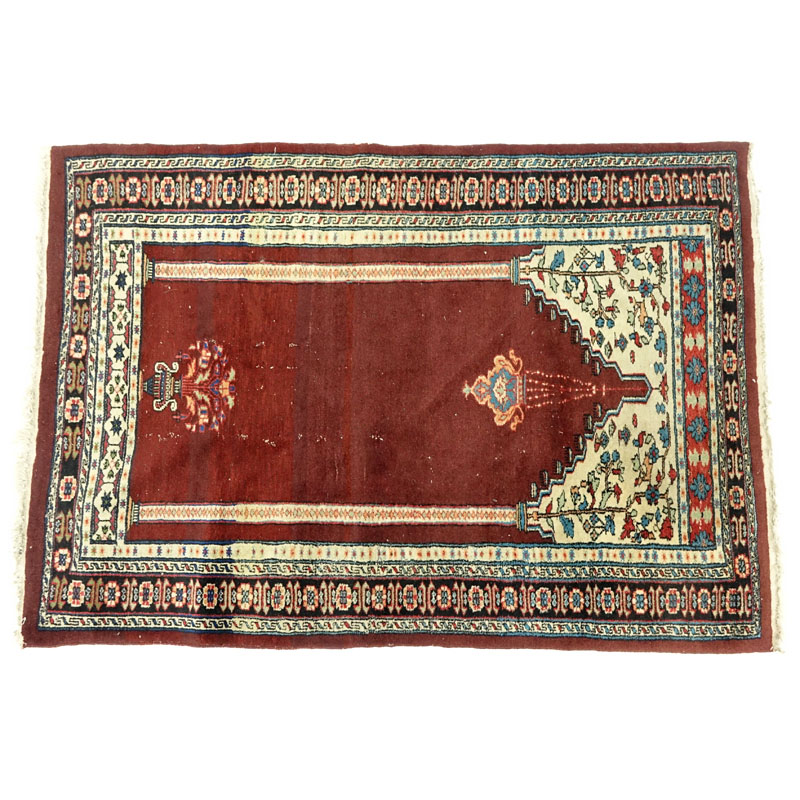 Semi-Antique Turkish Prayer Rug.