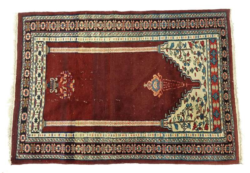 Semi-Antique Turkish Prayer Rug.