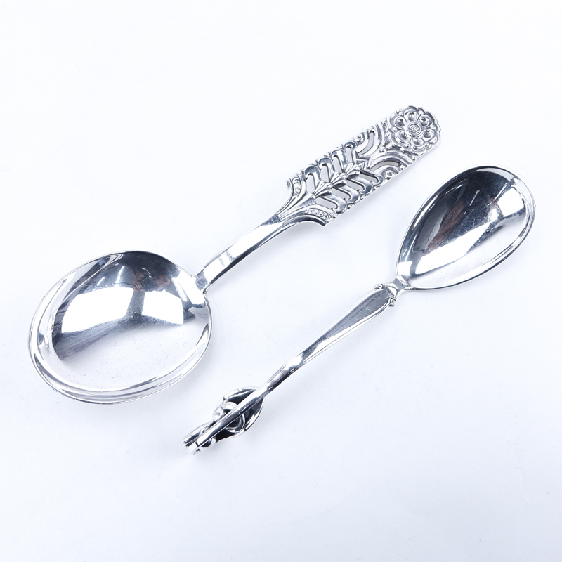 Grouping of W&S Sorensen and David Andersen Sterling Silver Spoons.