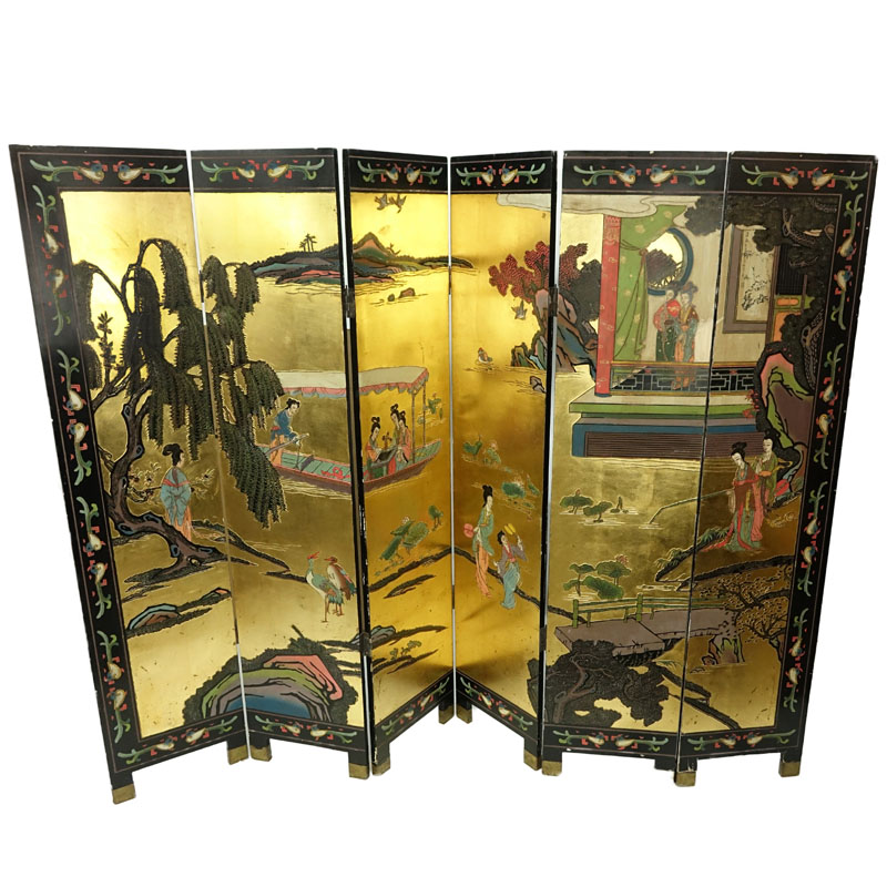 20th Century Six (6) Panel Chinese Screen.