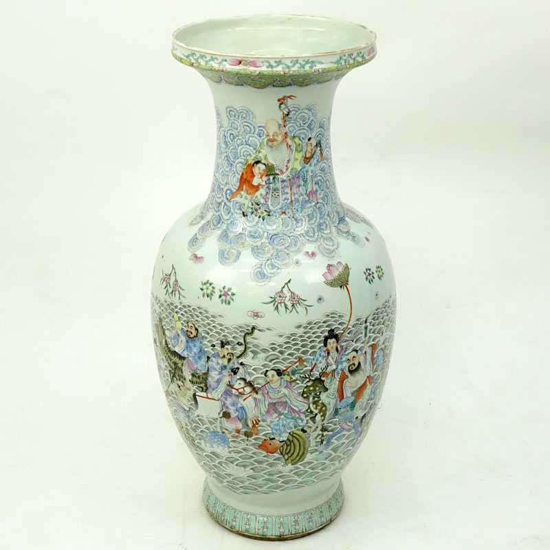 Palace Size Antique Chinese Republic Period "Immortals" Porcelain Vase. 