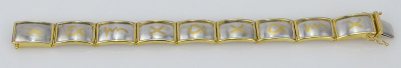 Vintage Tiffany & Co by Paloma Picasso Platinum and 18 Karat Yellow Gold Link Bracelet.