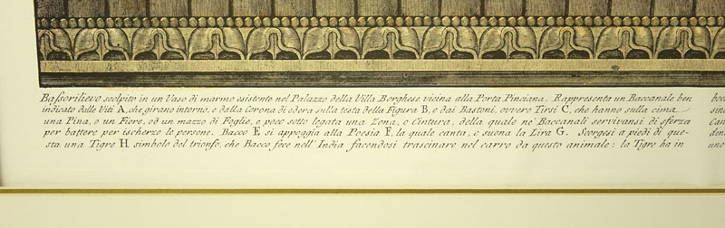 Two (2) Ornamental Frieze Engravings After Francesco Piranesi, Italian (born circa 1758-1810). Edizione Ponte Vecchio.