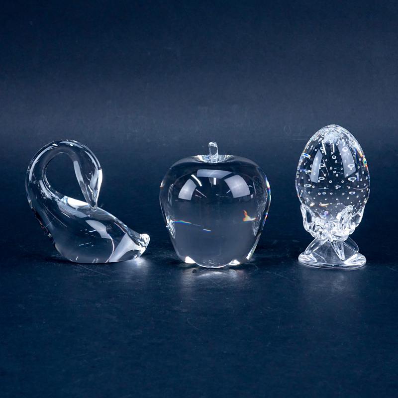 Collection of Three (3) Steuben Crystal Figurines.