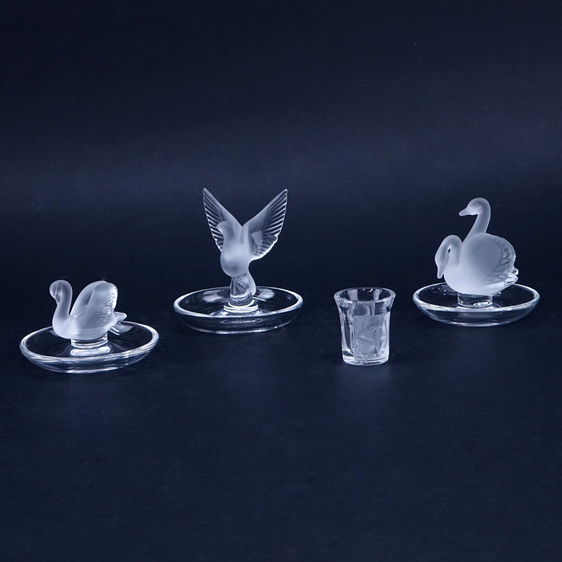 Collection of Four (4) Lalique Crystal Tableware.